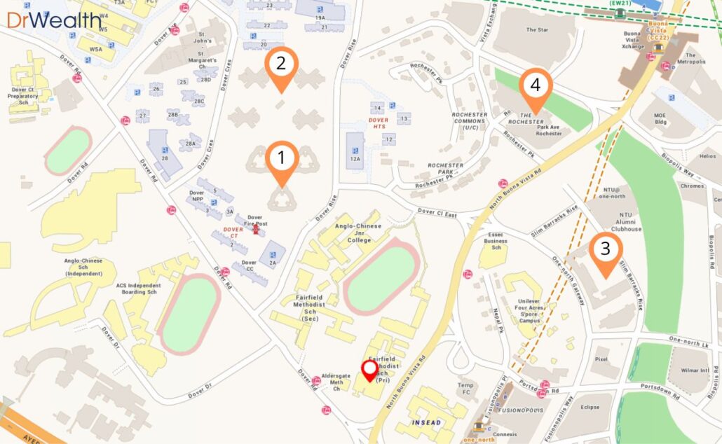 100 properties within 1km of good primary schools