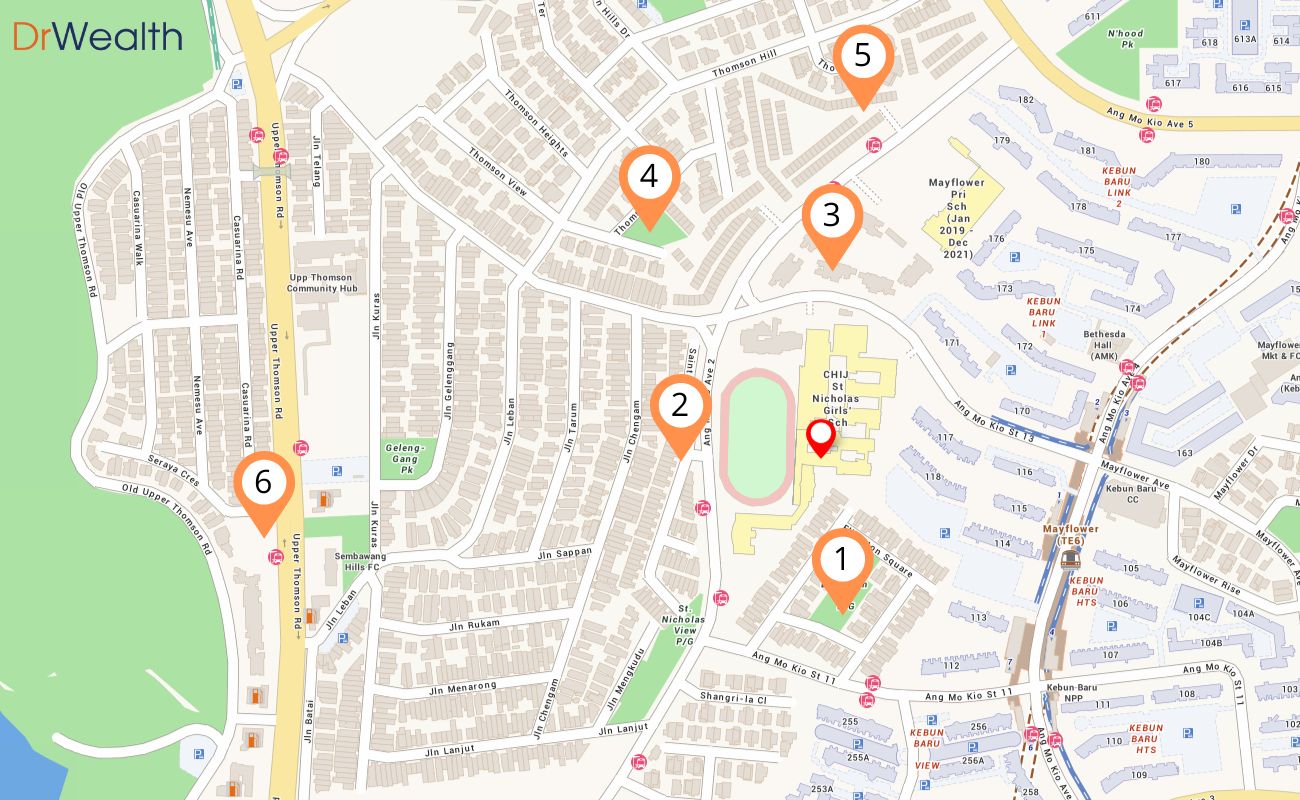 100 properties within 1km of good primary schools